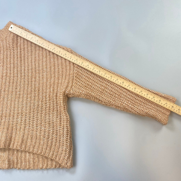 ZARA KNIT Sweater Women Small Chunky Knit Oversized Soft Girl Crop Asymmetrical - Picture 12 of 13